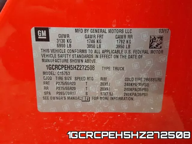 1GCRCPEH5HZ272508 фото 2