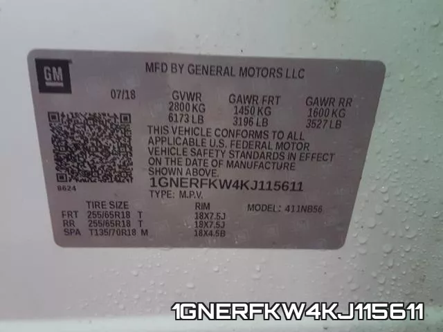 1GNERFKW4KJ115611 фото 2