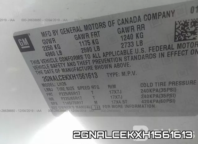 2GNALCEKXH1561613 фото 7