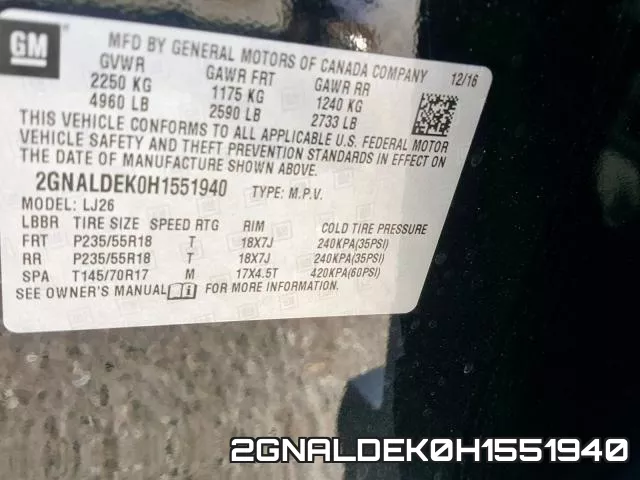 2GNALDEK0H1551940 фото 2