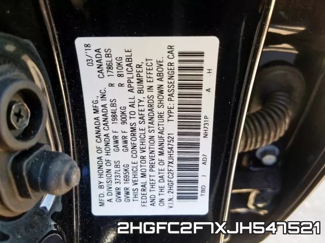 2HGFC2F7XJH547521 фото 2