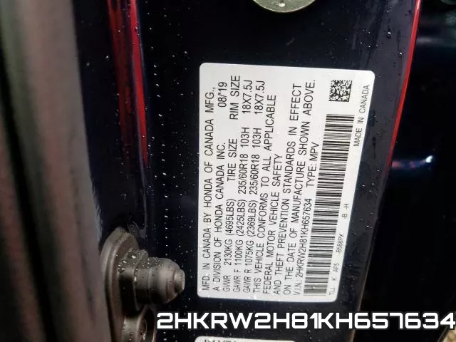 2HKRW2H81KH657634 фото 2