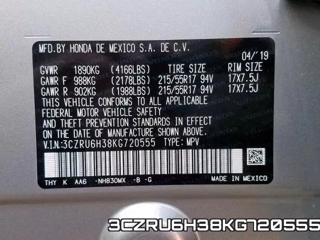 3CZRU6H38KG720555 фото 2