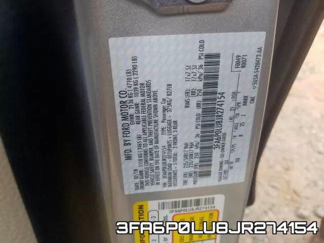 3FA6P0LU8JR274154 фото 2