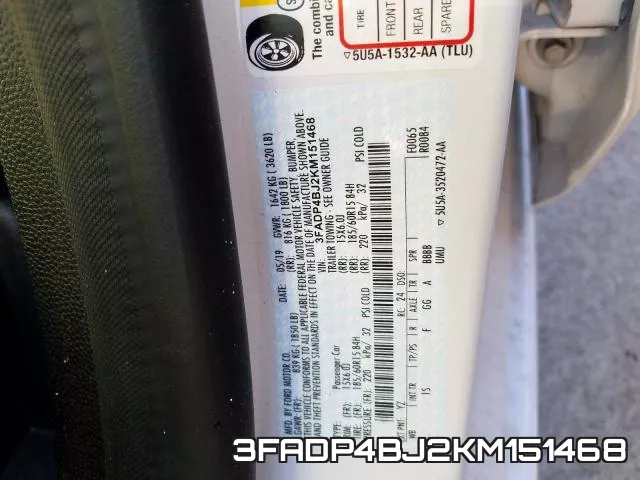 3FADP4BJ2KM151468 фото 2