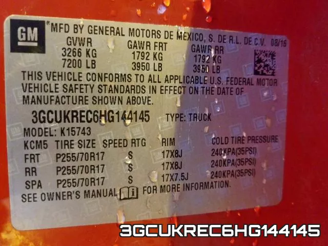 3GCUKREC6HG144145 фото 2