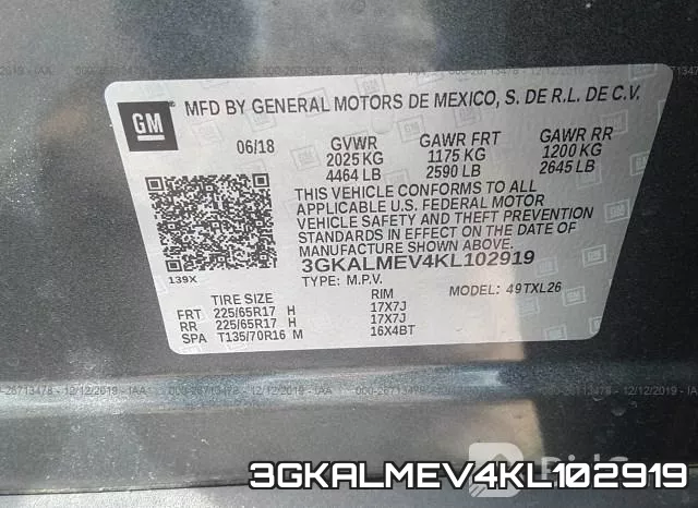 3GKALMEV4KL102919 фото 8