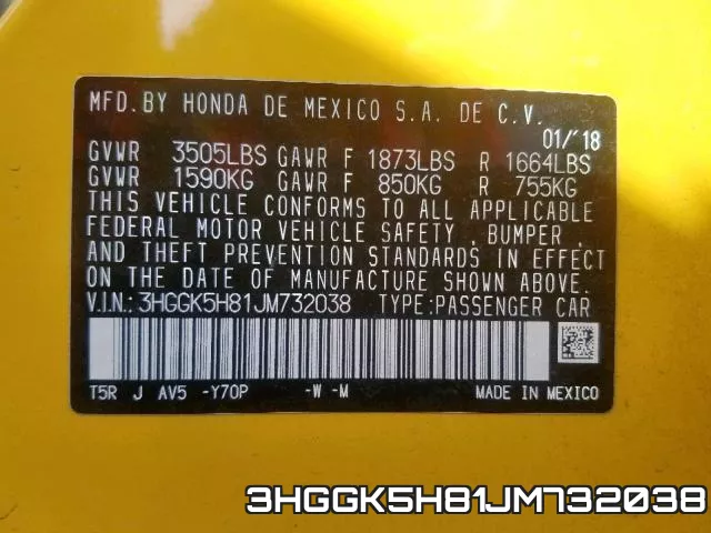 3HGGK5H81JM732038 фото 2