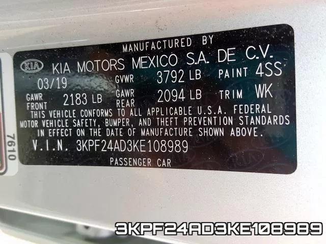 3KPF24AD3KE108989 фото 2