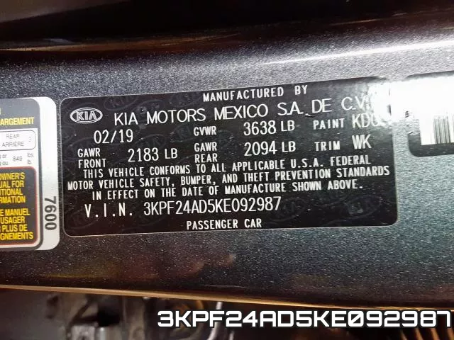 3KPF24AD5KE092987 фото 2