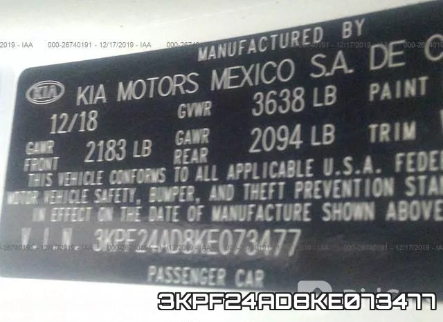 3KPF24AD8KE073477 фото 8
