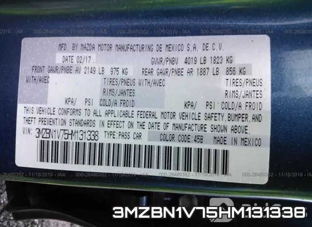 3MZBN1V75HM131338 фото 9