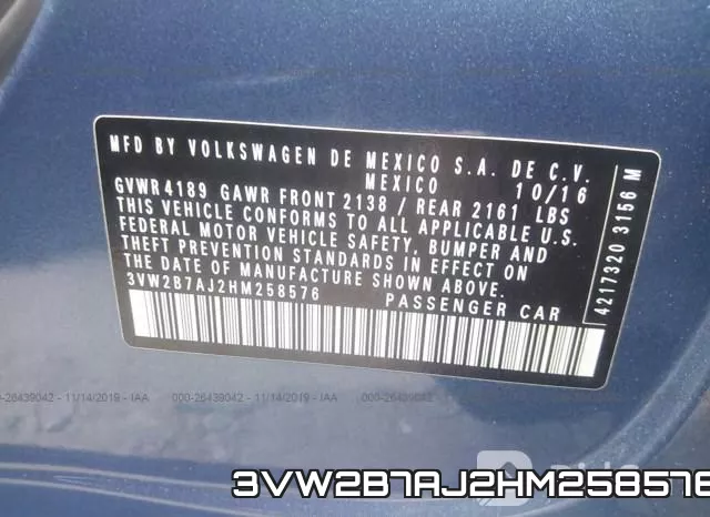 3VW2B7AJ2HM258576 фото 10