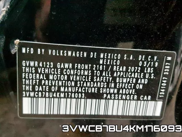 3VWCB7BU4KM176093 фото 2