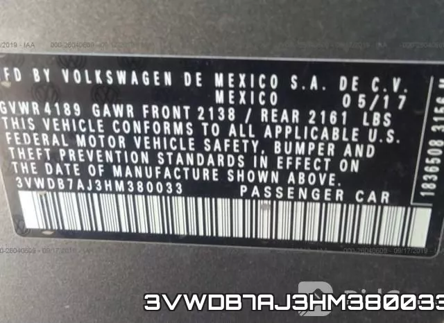 3VWDB7AJ3HM380033 фото 6