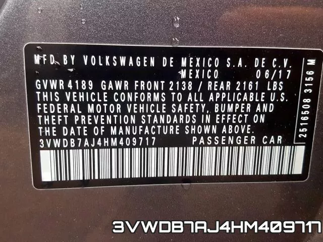 3VWDB7AJ4HM409717 фото 2