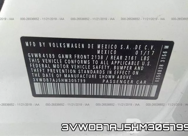 3VWDB7AJ5HM305799 фото 9
