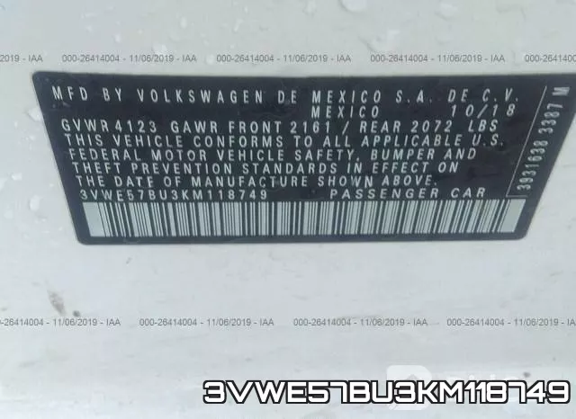 3VWE57BU3KM118749 фото 7
