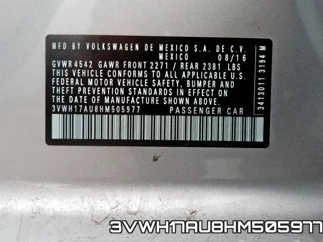 3VWH17AU8HM505977 фото 2