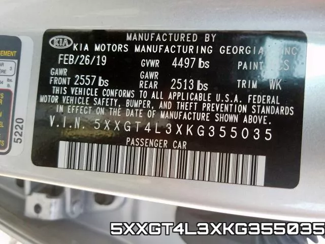 5XXGT4L3XKG355035 фото 2