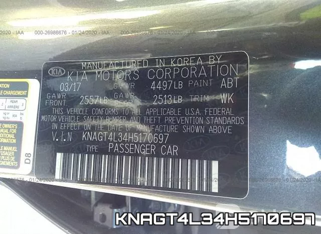 KNAGT4L34H5170697 фото 8