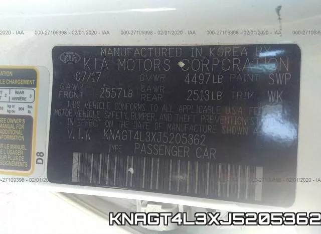 KNAGT4L3XJ5205362 фото 6