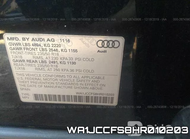 WA1JCCFS8HR010203 фото 5