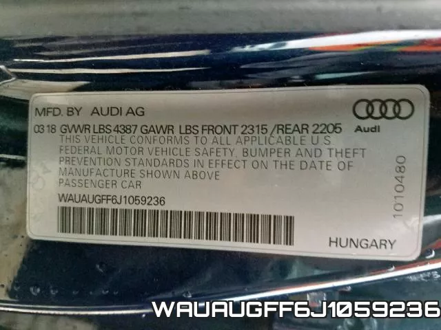 WAUAUGFF6J1059236 фото 2