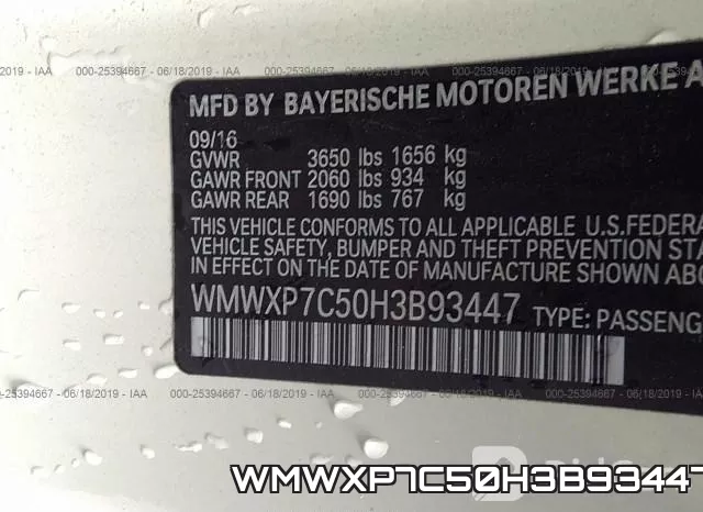 WMWXP7C50H3B93447 фото 8
