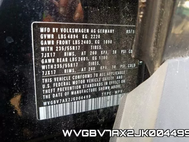 WVGBV7AX2JK004499 фото 2