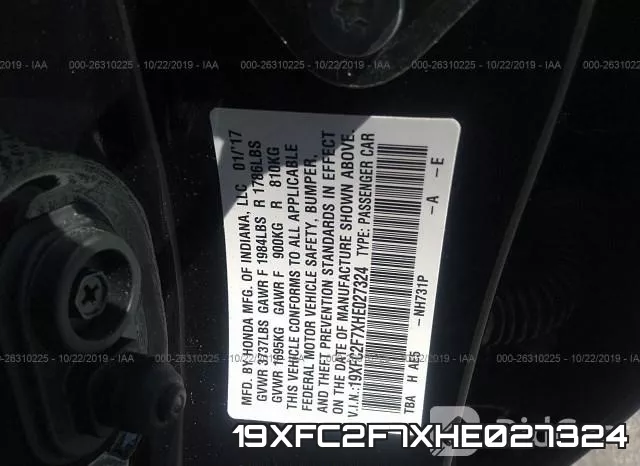 19XFC2F7XHE027324 фото 8