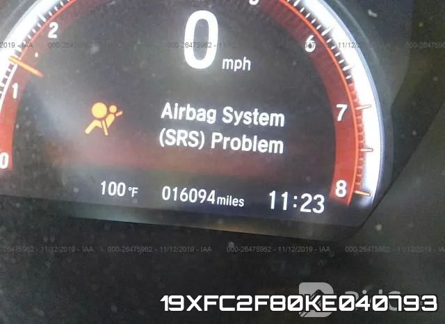 19XFC2F80KE040793 фото 6