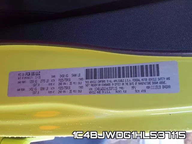 1C4BJWDG1HL537115 фото 2