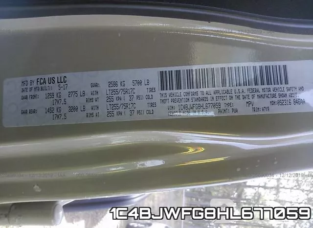 1C4BJWFG8HL677059 фото 9