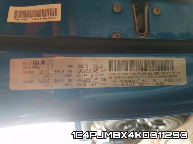 1C4PJMBX4KD311293 фото 2