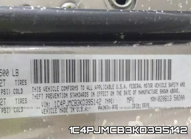 1C4PJMCB3KD395142 фото 10