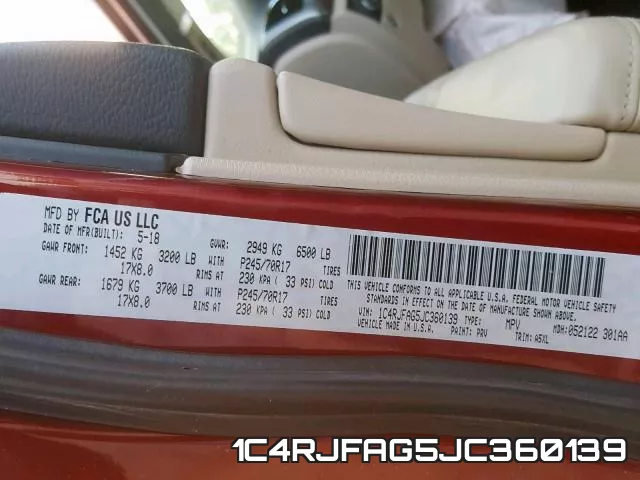 1C4RJFAG5JC360139 фото 2