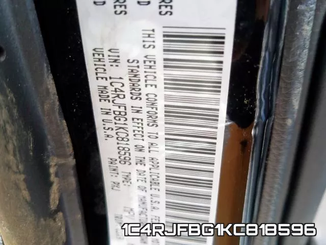 1C4RJFBG1KC818596 фото 2