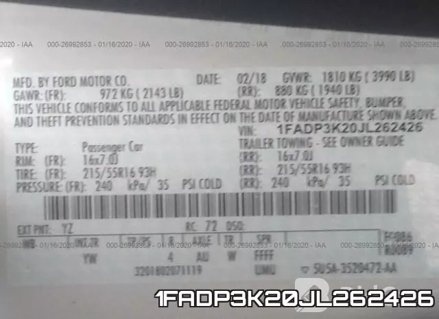 1FADP3K20JL262426 фото 7