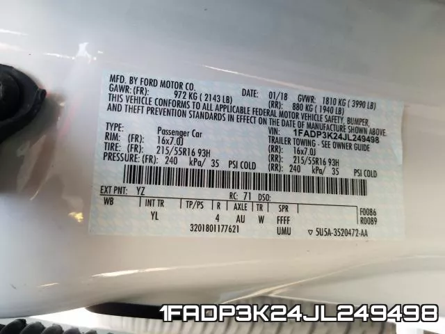 1FADP3K24JL249498 фото 2
