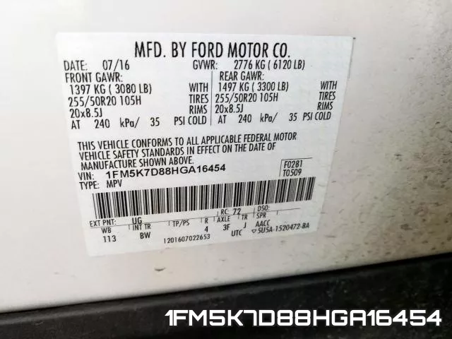 1FM5K7D88HGA16454 фото 2