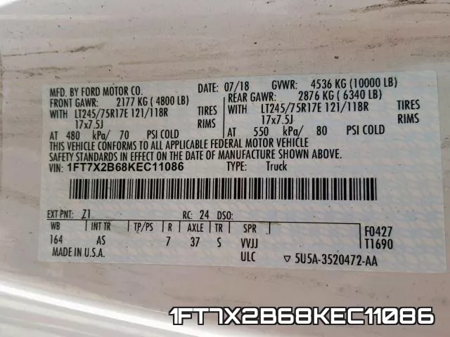 1FT7X2B68KEC11086 фото 2