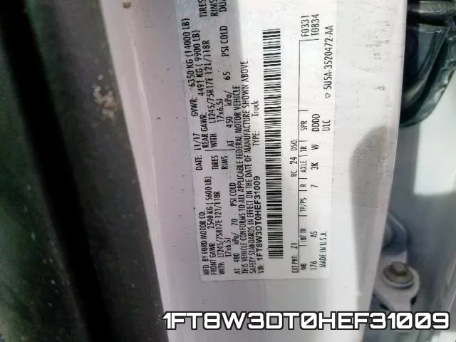 1FT8W3DT0HEF31009 фото 2