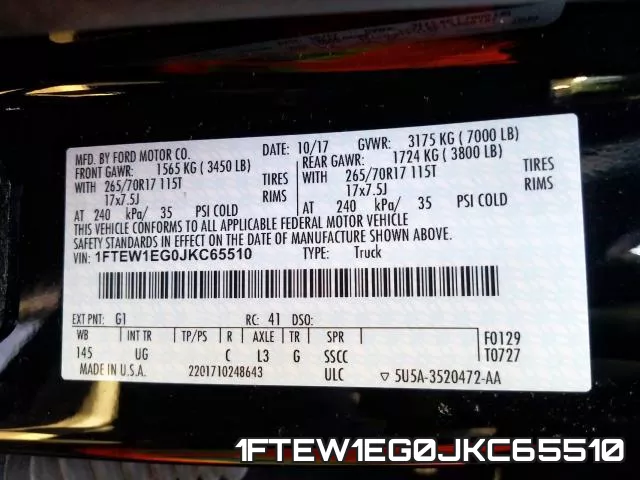 1FTEW1EG0JKC65510 фото 2