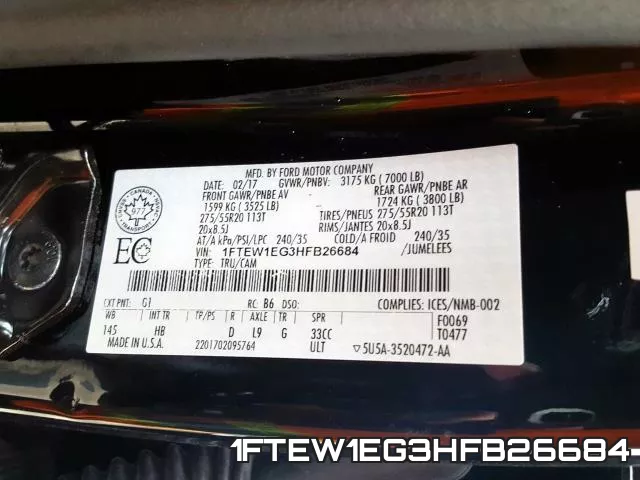 1FTEW1EG3HFB26684 фото 2