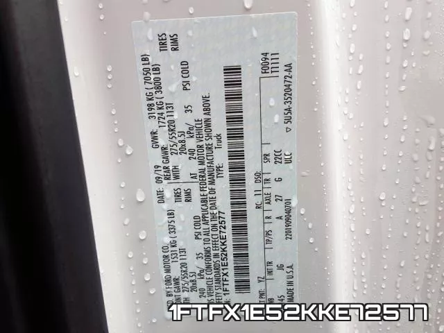 1FTFX1E52KKE72577 фото 2