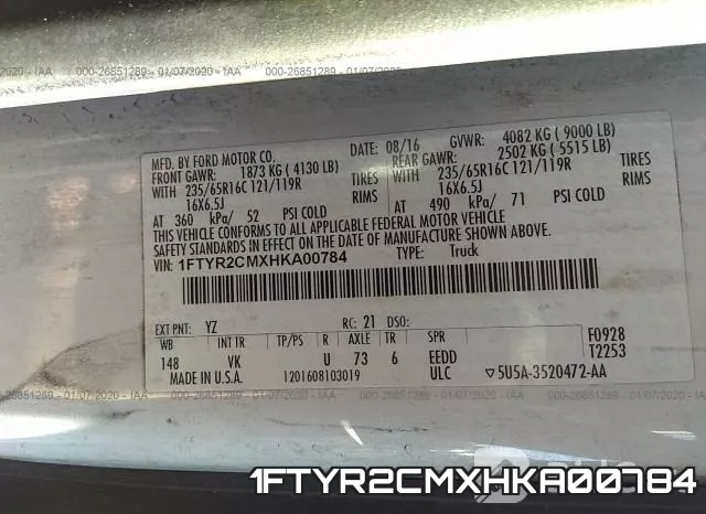 1FTYR2CMXHKA00784 фото 8