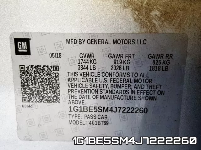 1G1BE5SM4J7222260 фото 2
