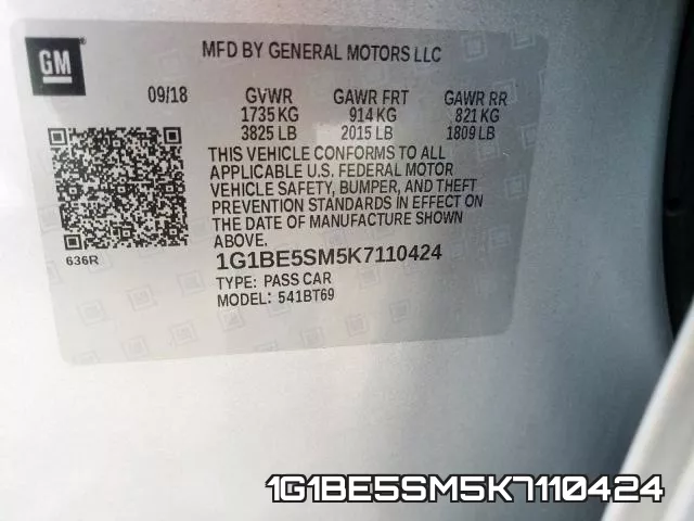 1G1BE5SM5K7110424 фото 2
