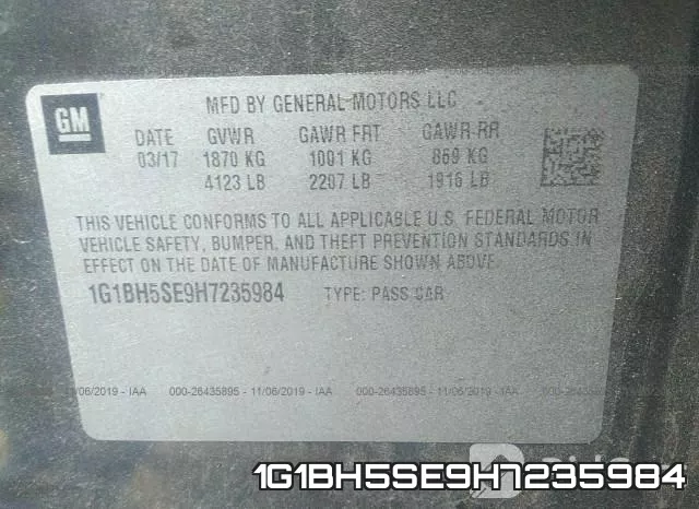 1G1BH5SE9H7235984 фото 9